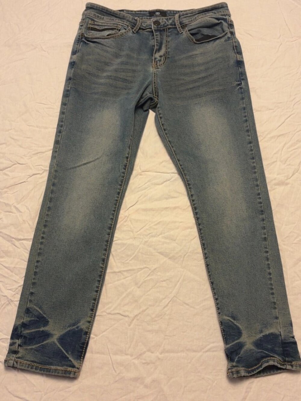 Benjamin Black Slim Fit Jeans Men's Size 34x30 Blue Green Stone Wash